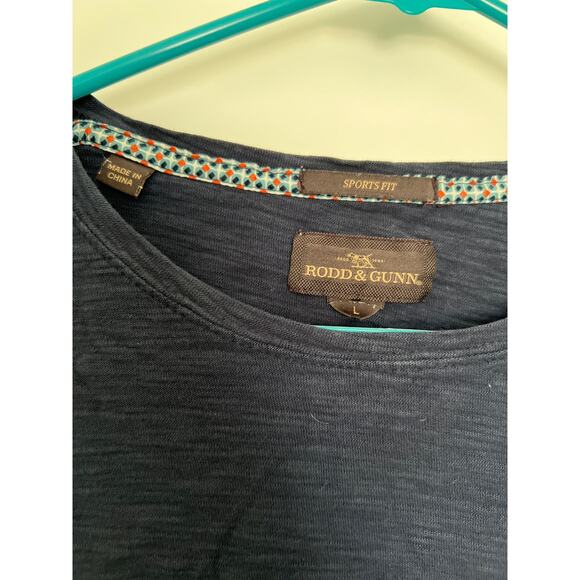 Rodd & Gunn 100% Cotton Short Sleeve Crew Neck Sport Fit T-Shirt Navy Mens Large - Picture 2 of 5